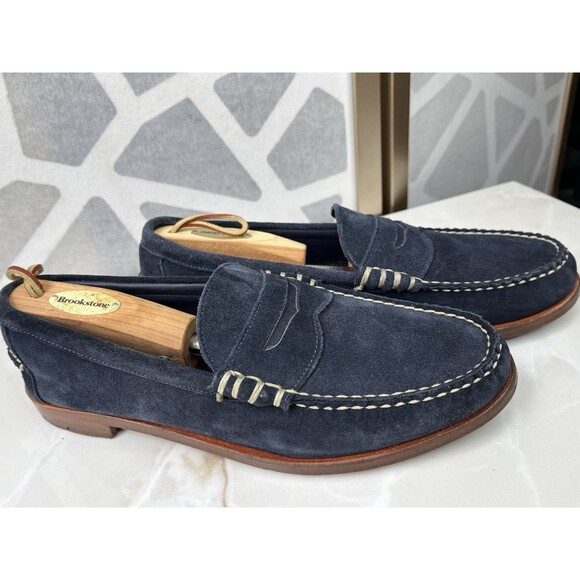 Allen Edmonds Sea Island Slip-On Suede Penny Loafers 10.5D Navy Casual Shoe